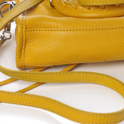 Balenciaga Chevre Silver Metallic Edge Hardware Nano City Jaune Epi 9 of 13