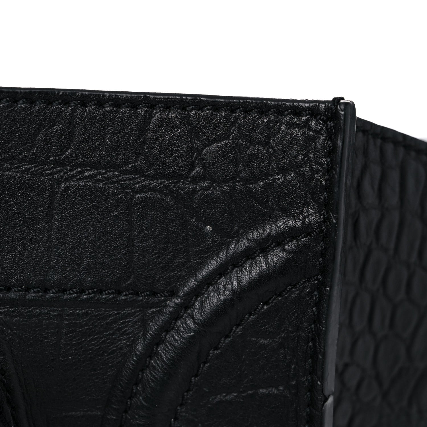 Celine Calfskin Crocodile Embossed Medium Phantom Luggage Black 22 of 28