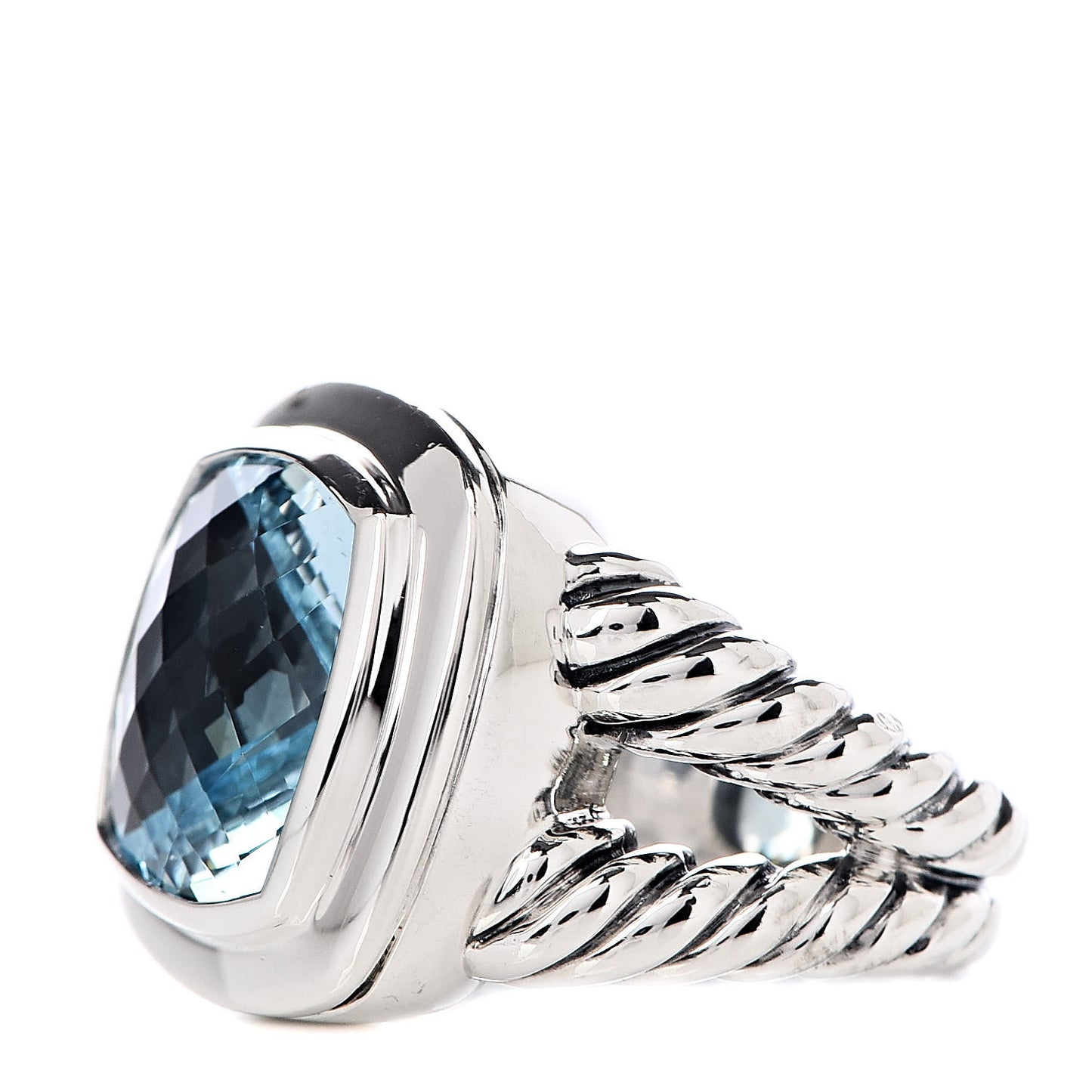 Sterling Silver Blue Topaz 14mm Albion Ring 52 6