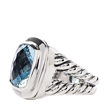 David Yurman Sterling Silver Blue Topaz 14mm Albion Ring 52 6 3 of 5