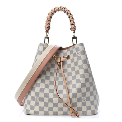 Louis Vuitton Damier Azur Braided Neonoe MM Peach Cream 1 of 8