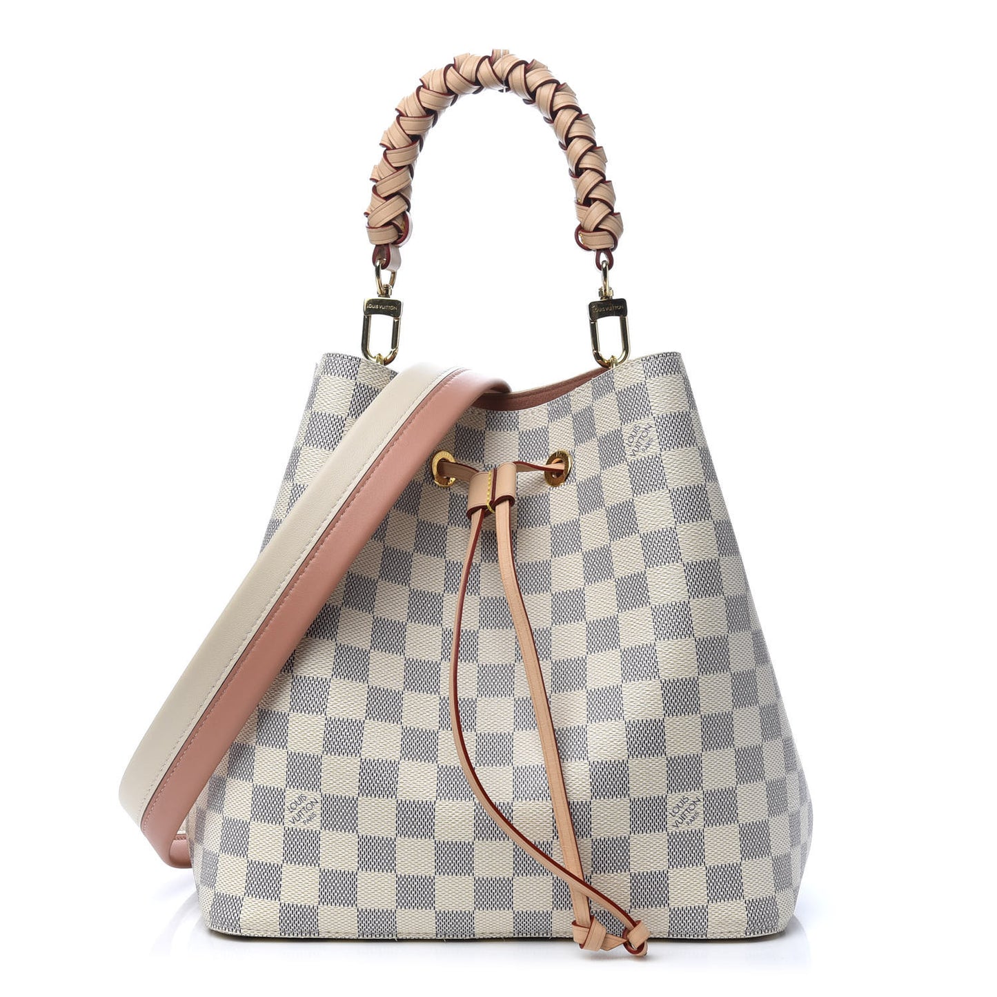 Damier Azur Braided Neonoe MM Peach Cream