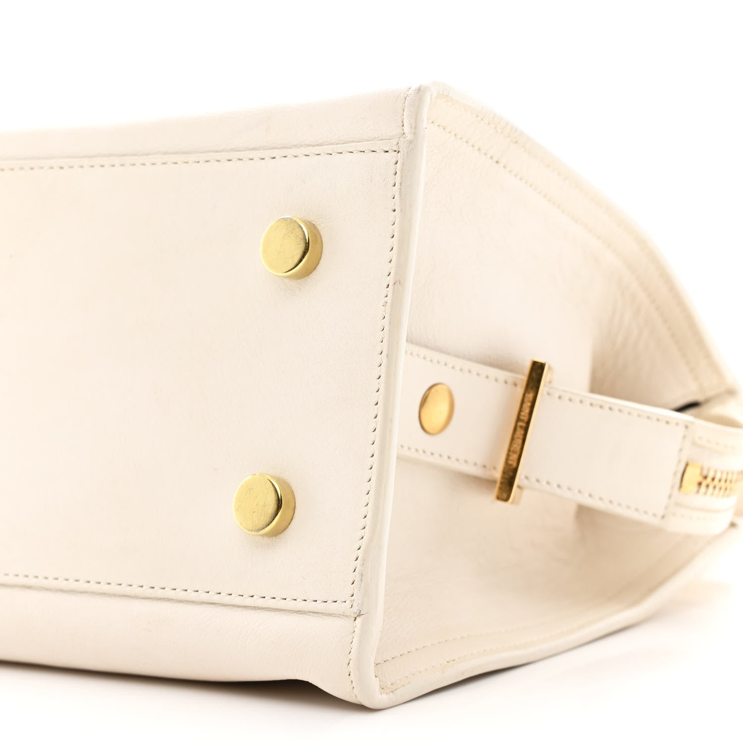 Saint Laurent Calfskin Baby Monogram Cabas Dove White 10 of 12