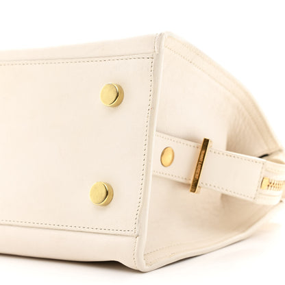 Saint Laurent Calfskin Baby Monogram Cabas Dove White 10 of 12