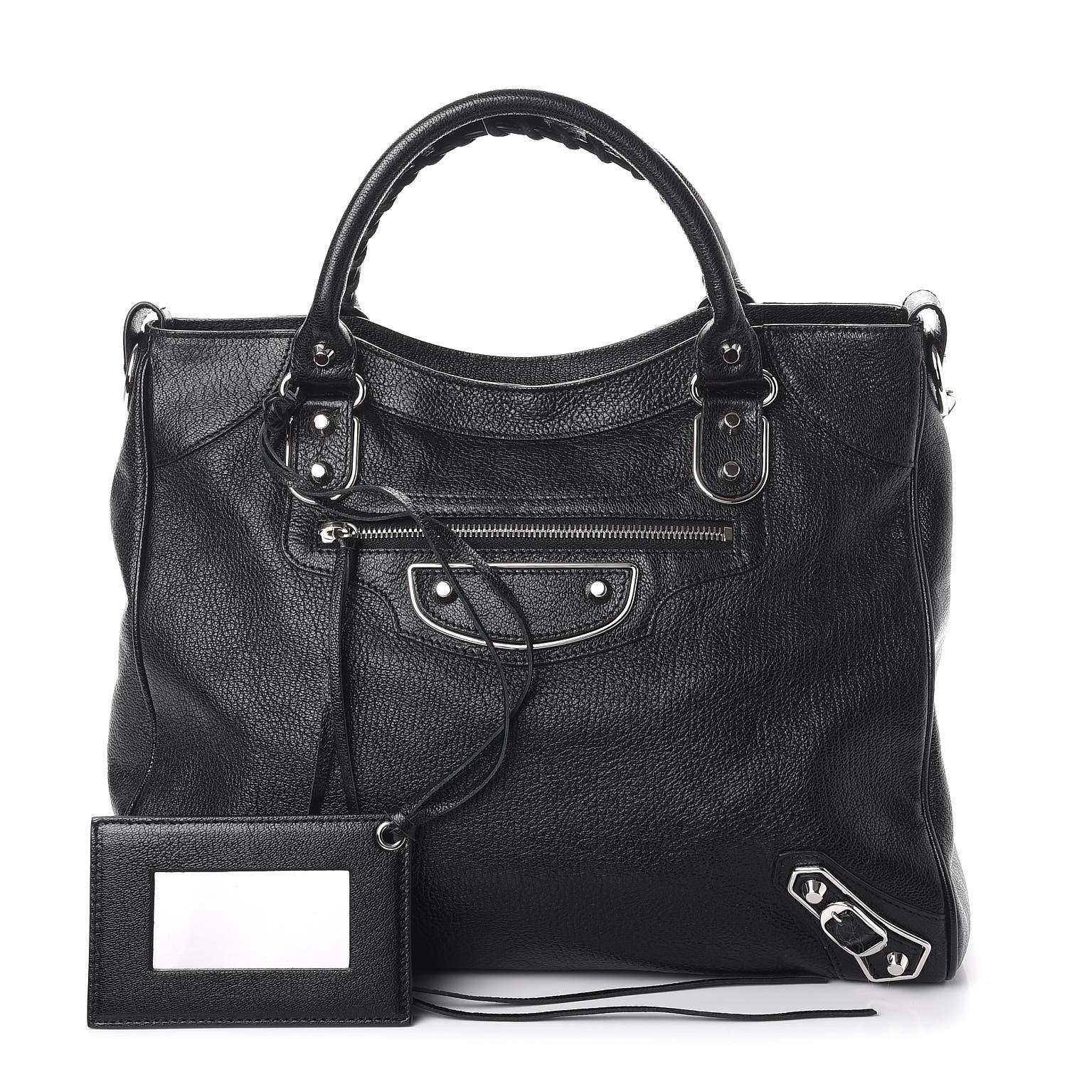 Balenciaga Chevre Silver Metallic Edge Hardware Velo Black 1 of 7
