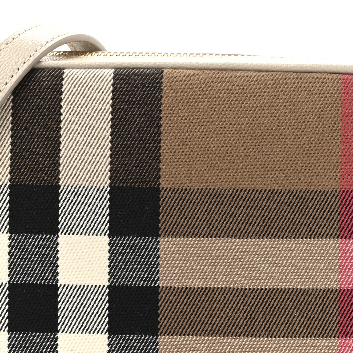 Burberry Calfskin House Check Small Camera Bag Limestone 7 of 9