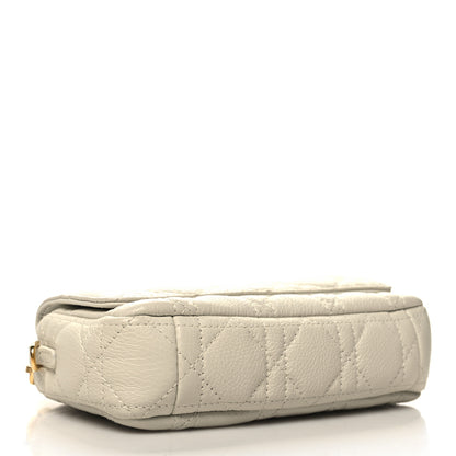 Christian Dior Supple Calfskin Cannage Caro Pouch with Chain Latte 4 of 11