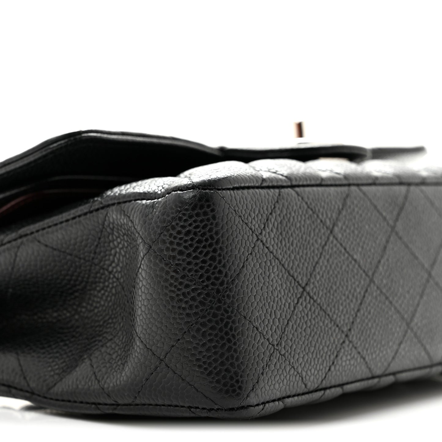 Caviar Quilted Small Double Flap Black