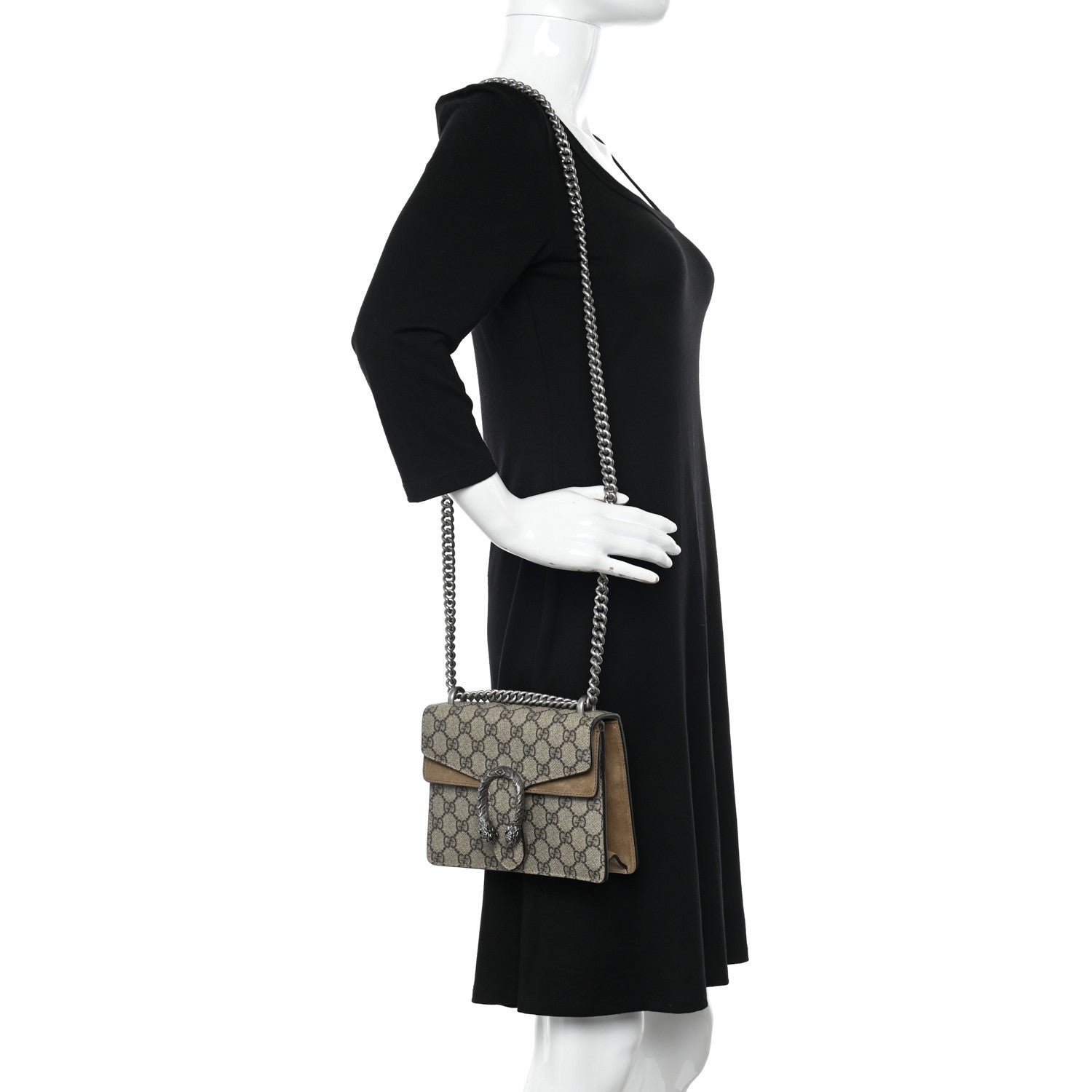 Gucci GG Supreme Monogram Mini Dionysus Shoulder Bag Taupe 2 of 11