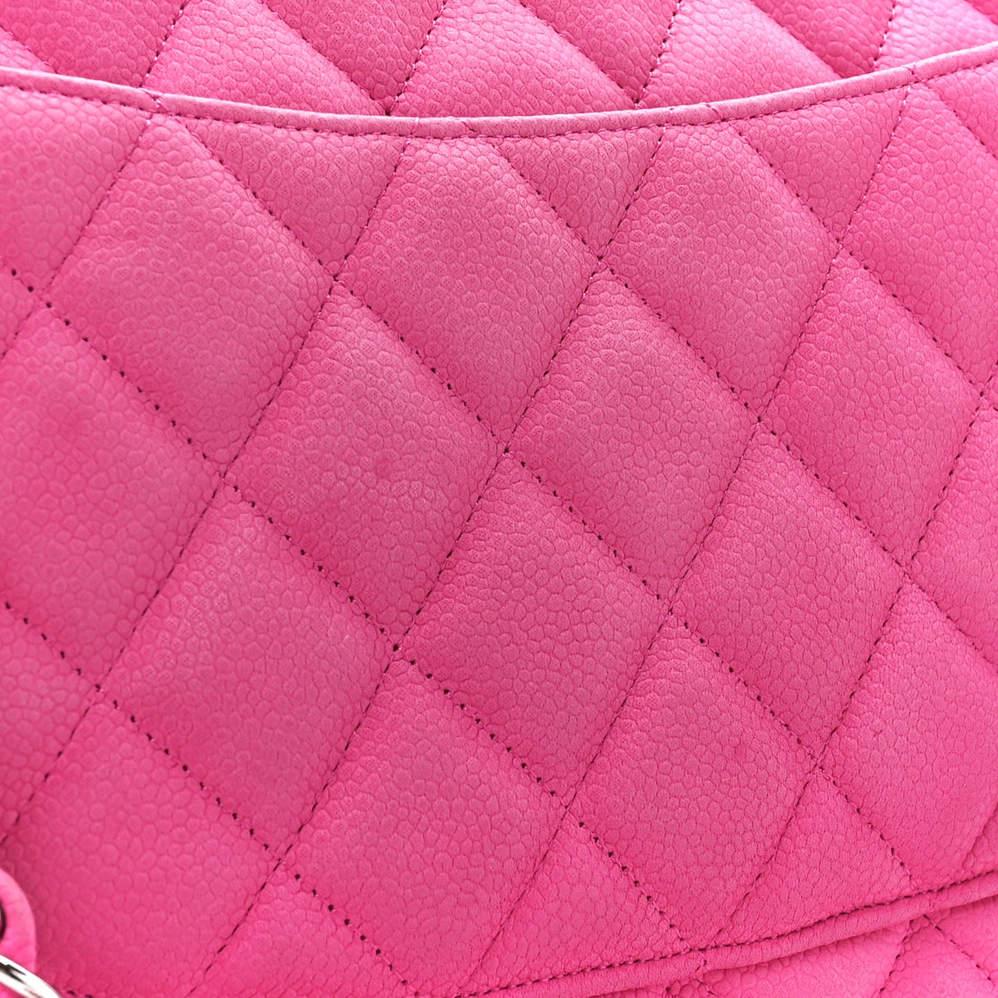 Iridescent Caviar Quilted Jumbo Double Flap Pink