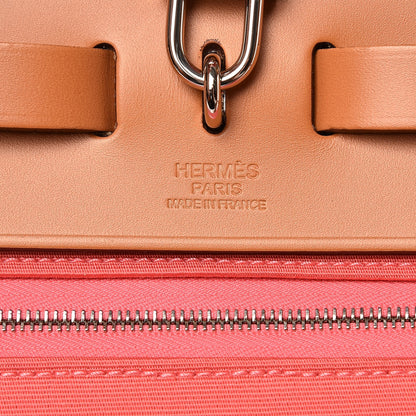 Hermes Vache Hunter Toile Herbag Zip 31 PM Rose Azalee Natural 7 of 9