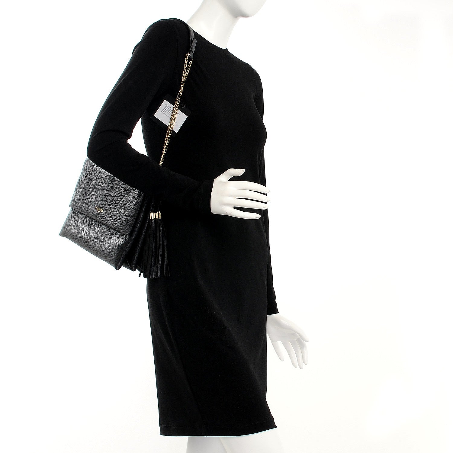 Lanvin Grained Calfskin Medium Sugar Flap Shoulder Bag Black 2 of 9