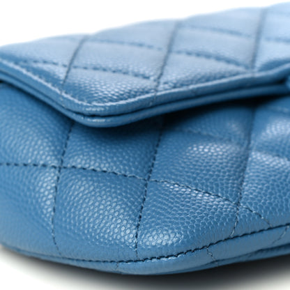 Chanel Caviar Quilted Glasses Case With Chain Blue 10 of 12