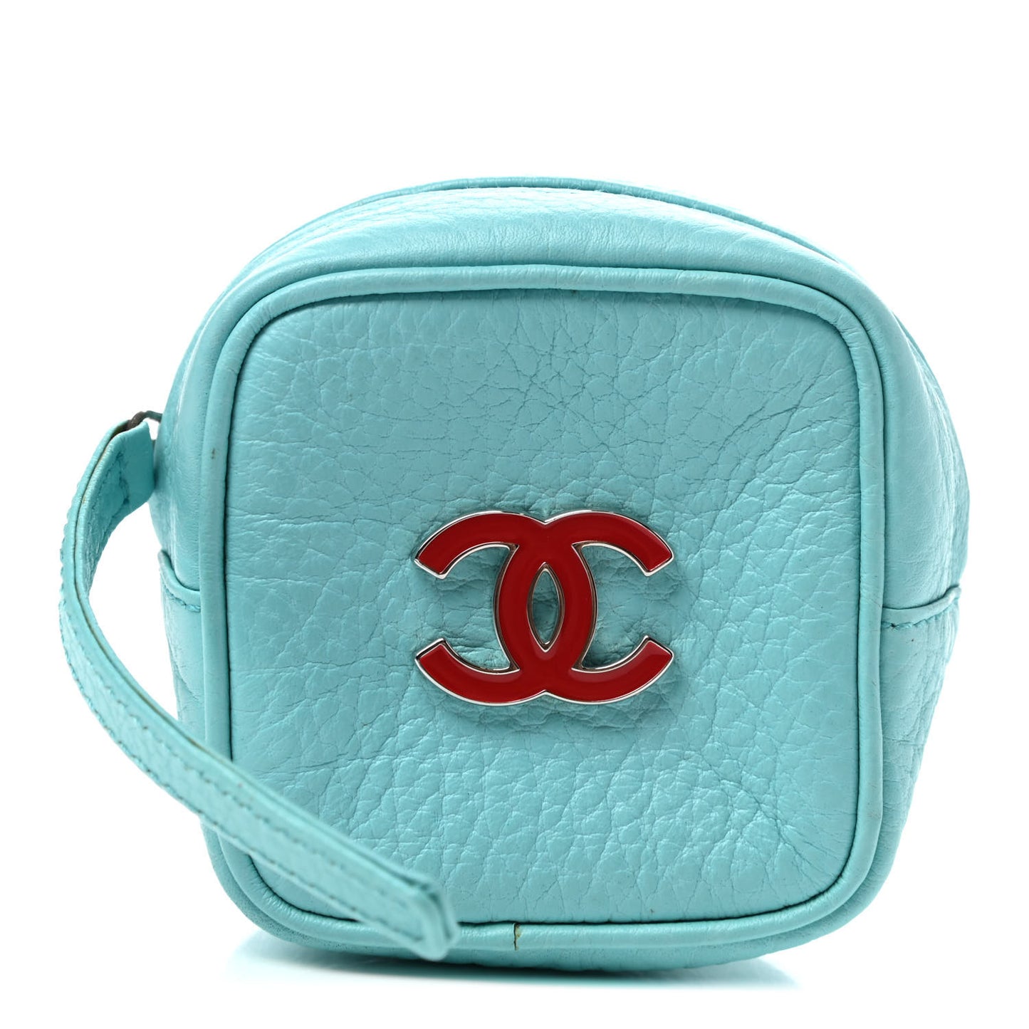 Calfskin CC Coin Purse Turquoise