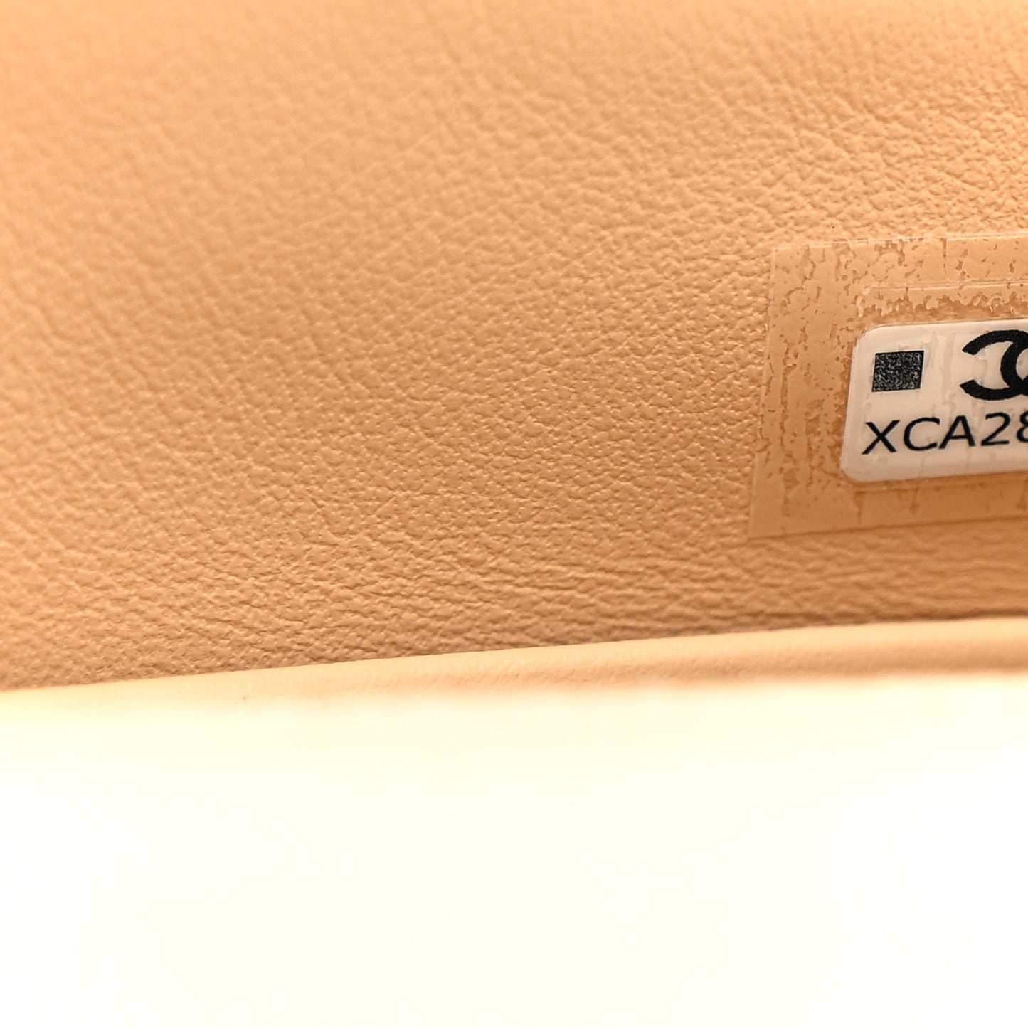 Caviar Quilted Coco Handle Clutch With Chain Beige