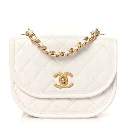 Chanel Lambskin Quilted Small Messenger Flap White 1 of 10