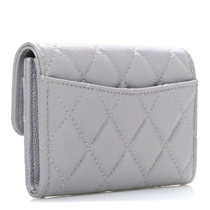 Chanel Caviar Quilted Flap Card Holder Wallet Grey 3 of 8