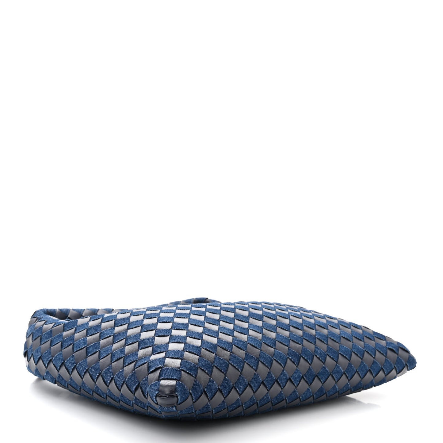 Denim Calfskin Intrecciato Small Hop Abyss Indigo