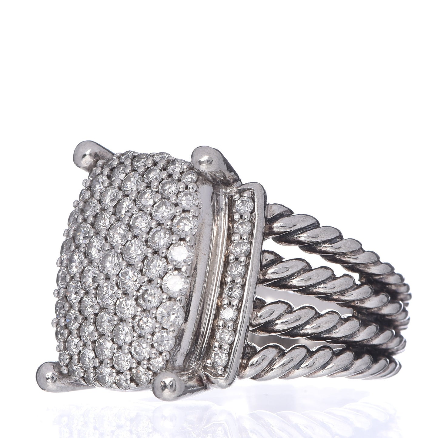 Sterling Silver Diamond 16mm Wheaton Ring 52 6