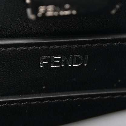 Fendi Vitello Seta Shiny Nappa Logo Embossed Laces Small Peekaboo I SEE U Satchel Black 6 of 13