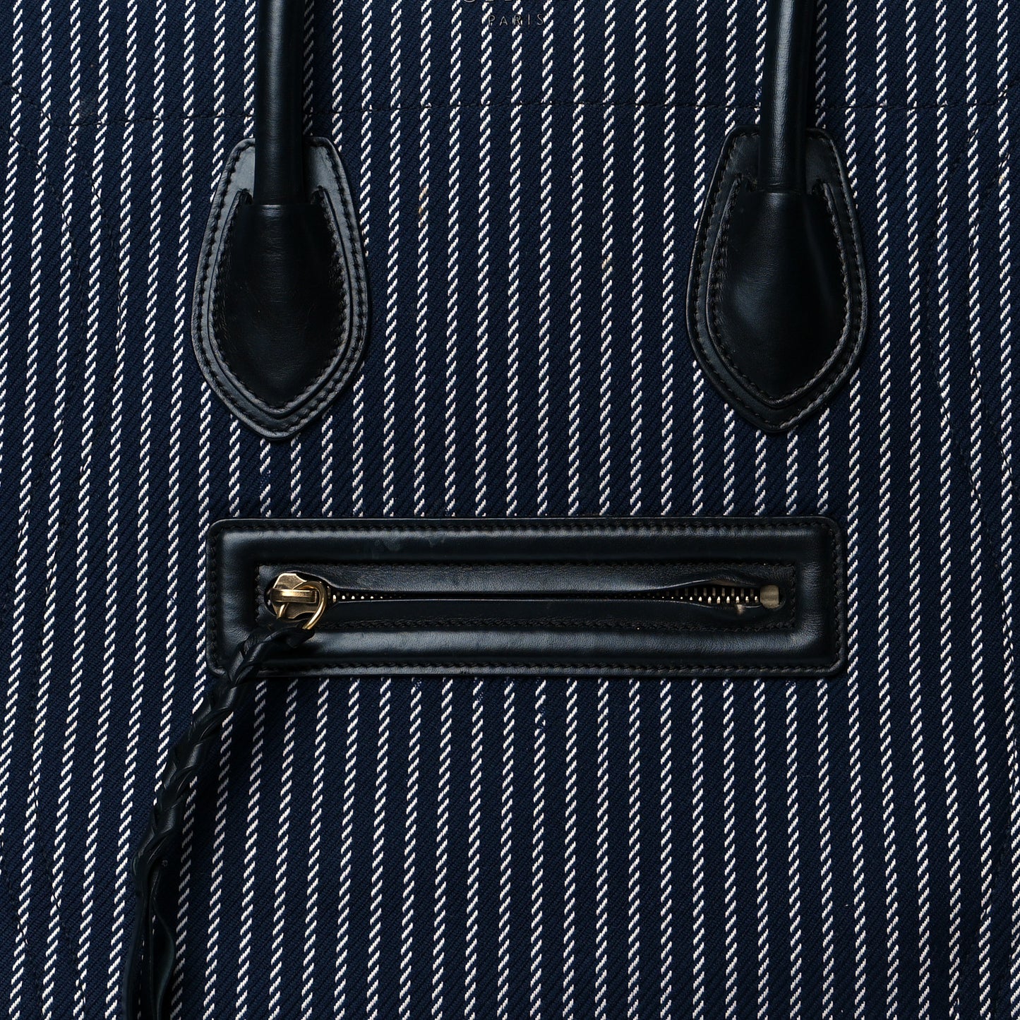 Cotton Canvas Striped Medium Phantom Luggage Navy White