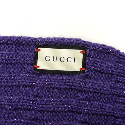 Gucci Wool Knit Shine Reg Scarf Parma Violet Dark Purple 3 of 4