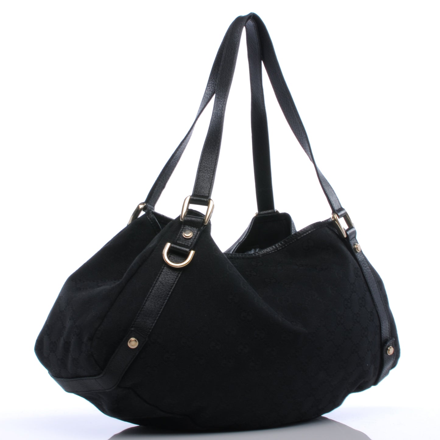 Monogram Medium Abbey Shoulder Bag Black