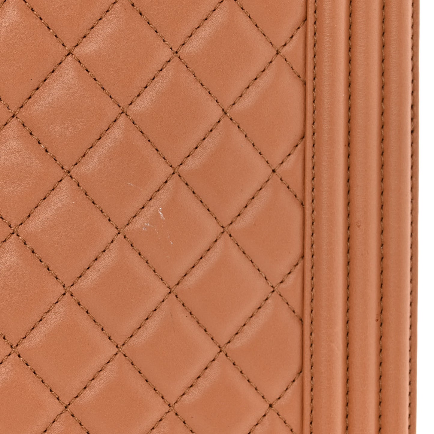 Calfskin Quilted Boy Shopping Tote Camel