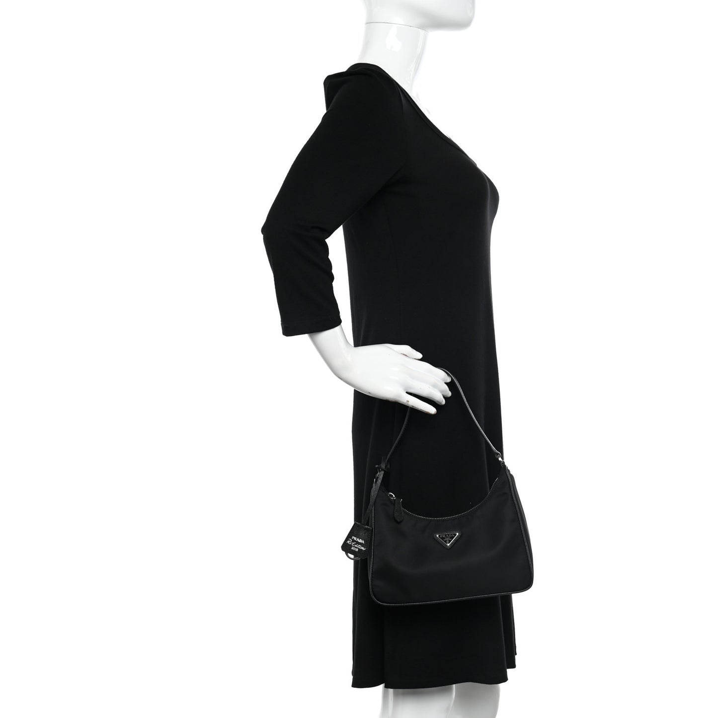Tessuto Nylon Saffiano Mini Re-Edition 2005 Bag Black