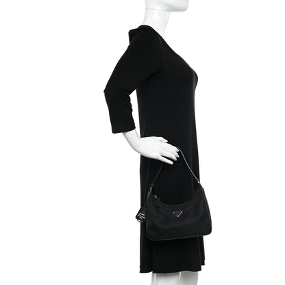 Prada Tessuto Nylon Saffiano Mini Re-Edition 2005 Bag Black 2 of 9