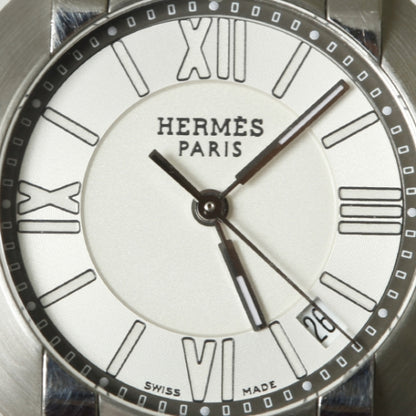 Hermes Stainless Steel Barenia 28mm Nomade Kinetic Quartz Watch Fauve 3 of 9