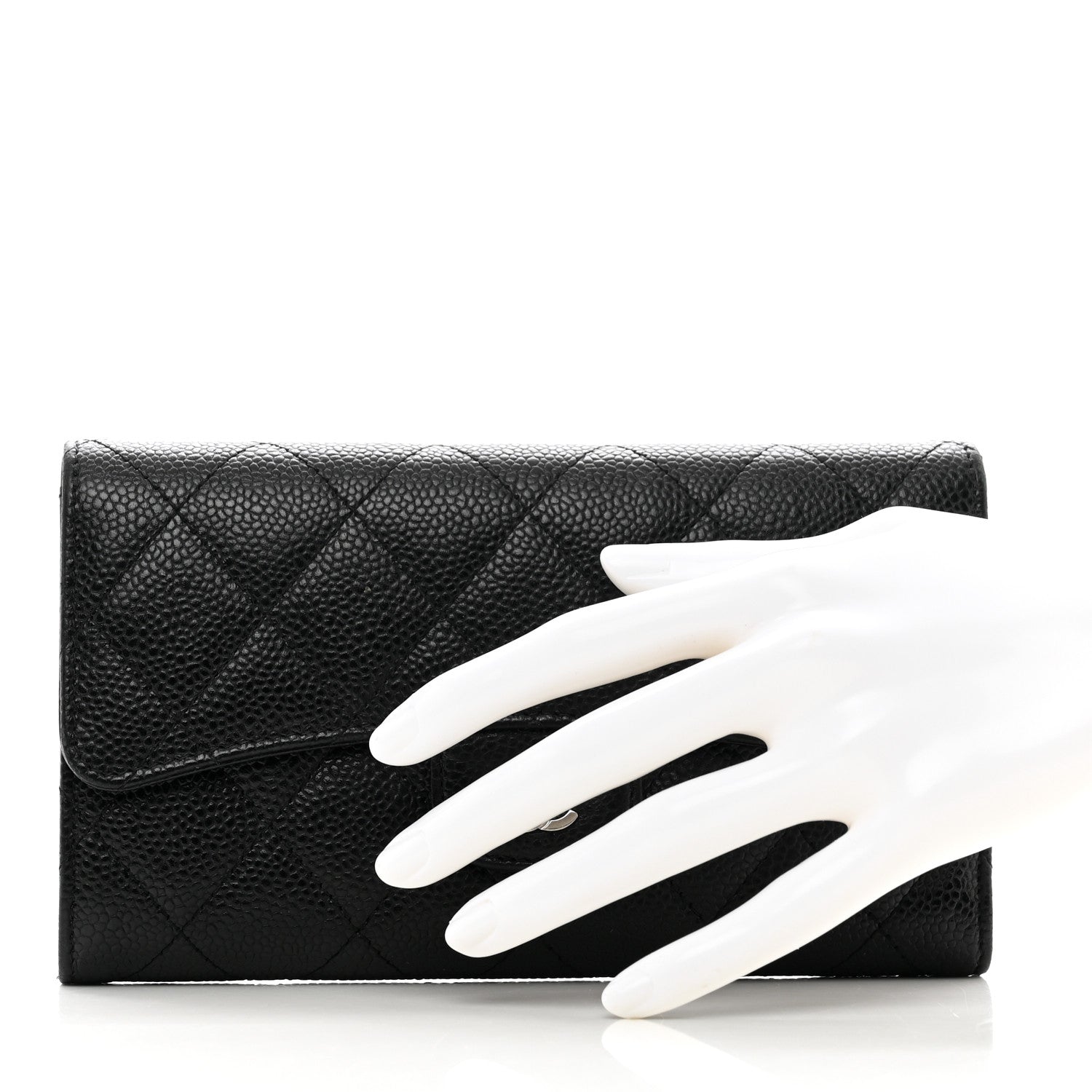 Chanel Caviar Quilted Large Flap Wallet Black 2 of 14