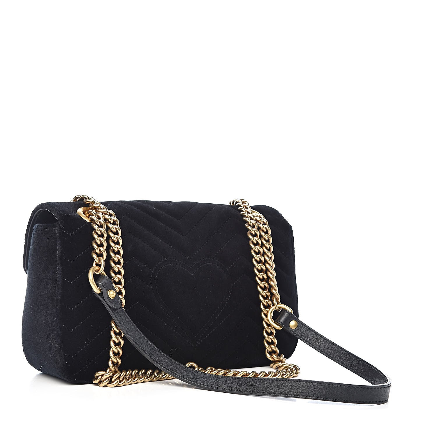 Gucci Velvet Matelasse Marquise Crystals Embroidered Small GG Marmont Shoulder Bag Black 3 of 10