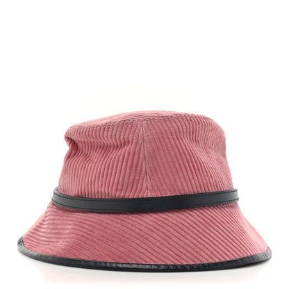 Gucci Lanzo Stretch Cord Azalea Calfskin Horsebit Bob Mulina Bucket Hat M Lipstick Rose Blue 5 of 9