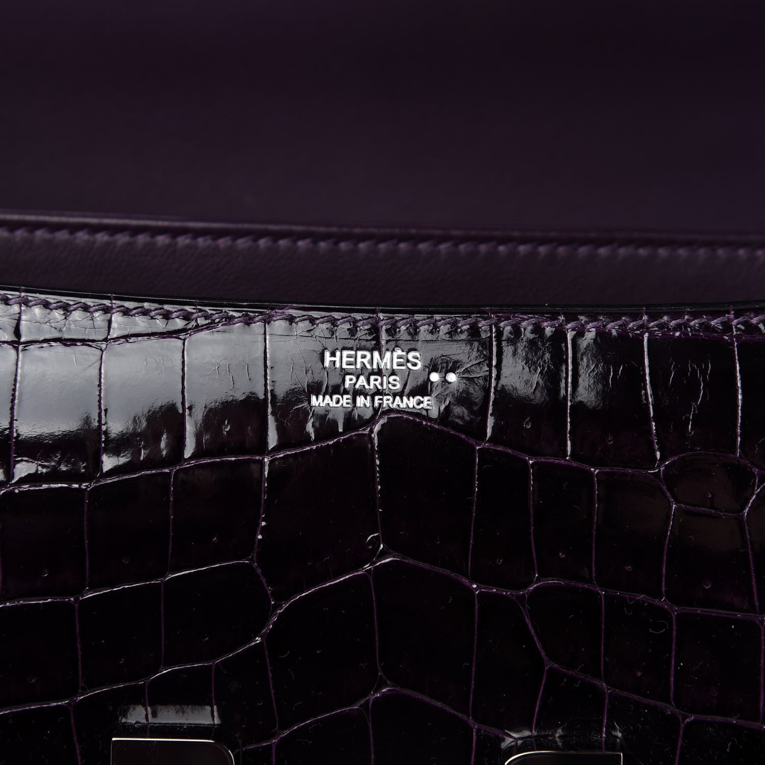 Hermes Shiny Niloticus Crocodile Constance Elan 25 Amethyste 8 of 11