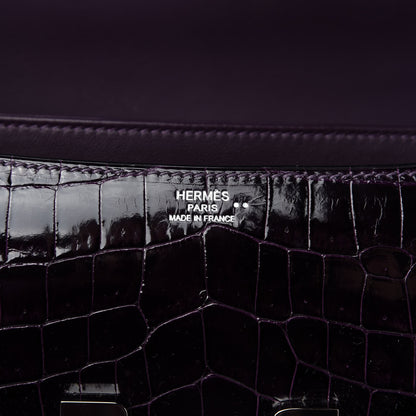 Hermes Shiny Niloticus Crocodile Constance Elan 25 Amethyste 8 of 11