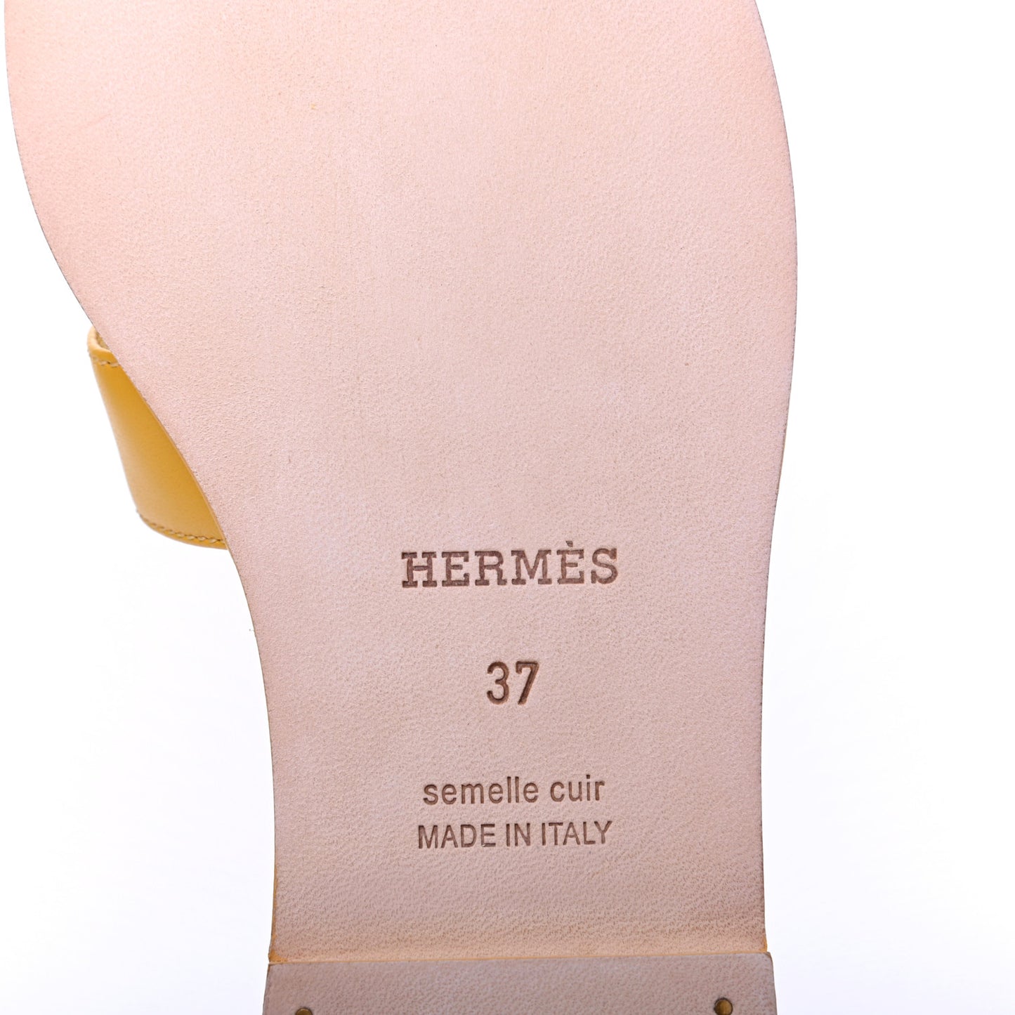 Calfskin Oran Sandals 37 Jaune Citron