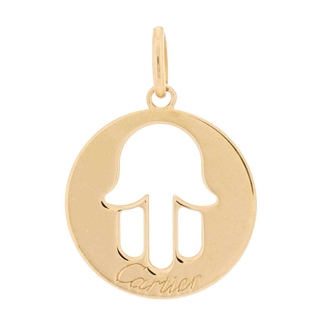 18K Yellow Gold Hand of Fatima Symbol Pendant