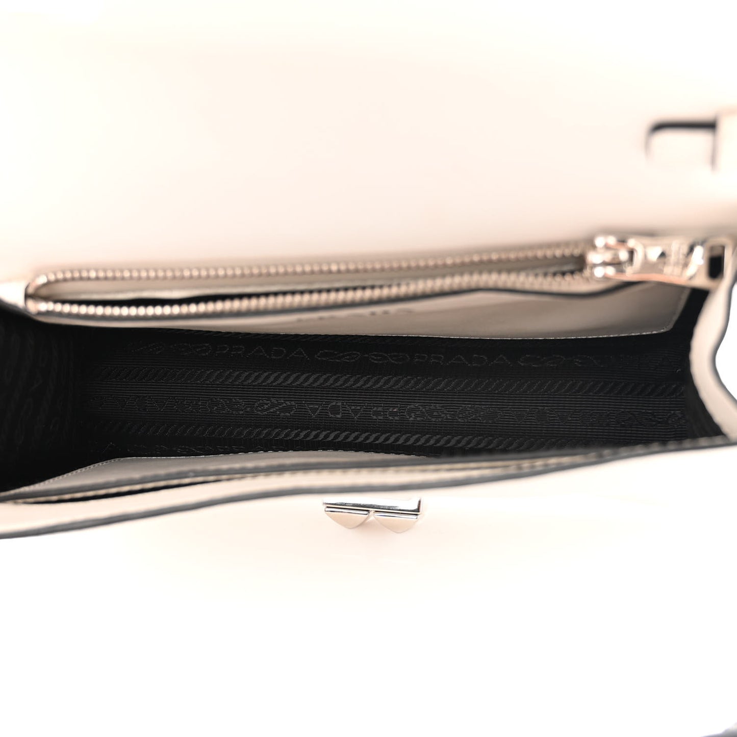 Saffiano City Calfskin Studded Small Elektra Shoulder Bag White