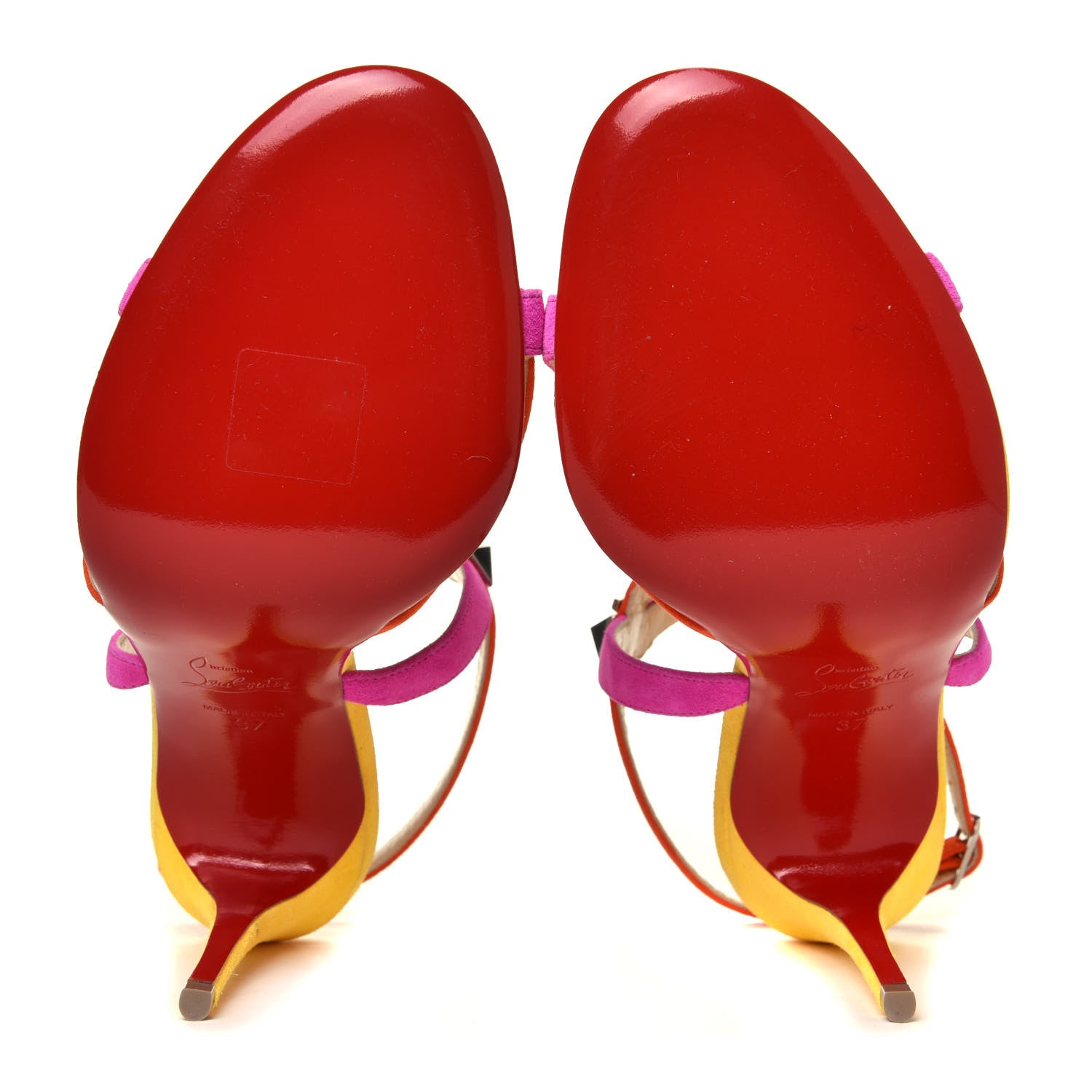 Christian Louboutin Suede Calfskin Studded Galerietta 100 Sandals 37 Version Multicolor 11 of 12
