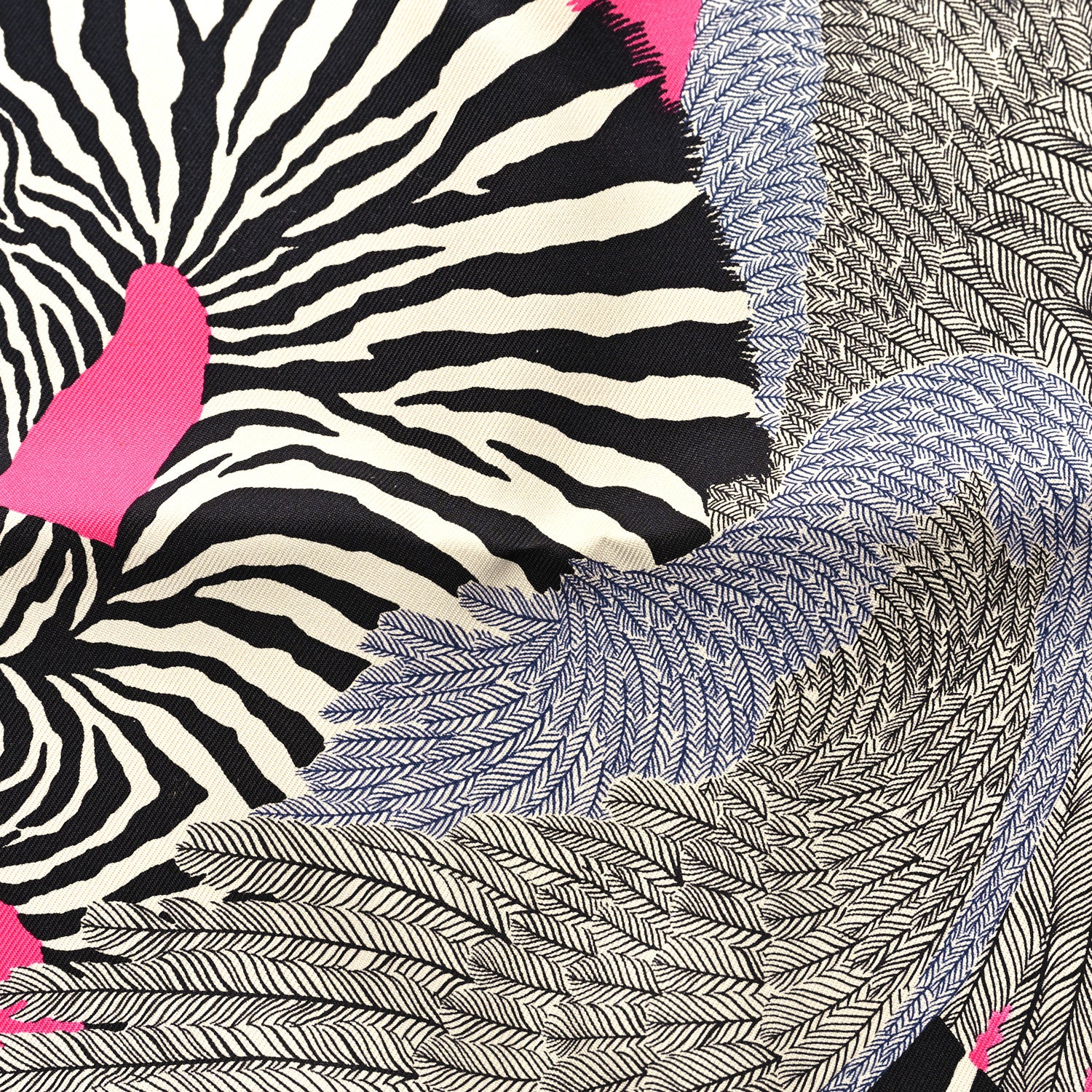Hermes Silk Carre Zebra Pegasus Nano Scarf 20 Rose Bonbon Black White 2 of 4