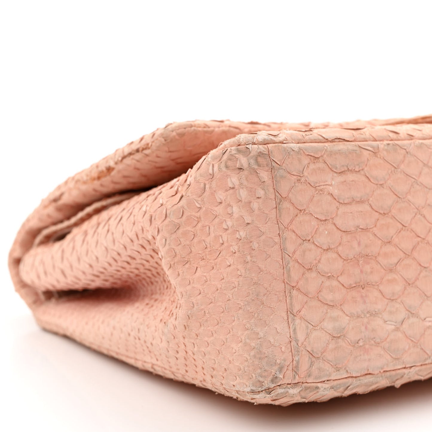 Snakeskin Maxi Double Flap Pink