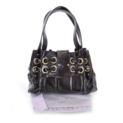 Jimmy Choo Crushed Patent Riki Burgundy 3 of 9