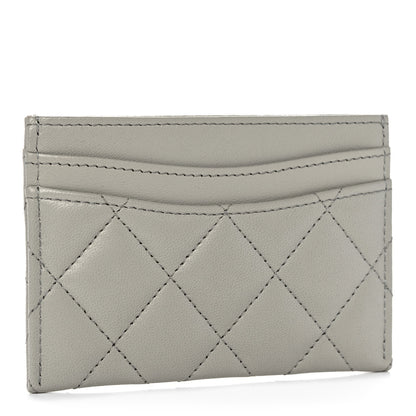 Chanel Lambskin Quilted Card Holder Grey 3 of 10
