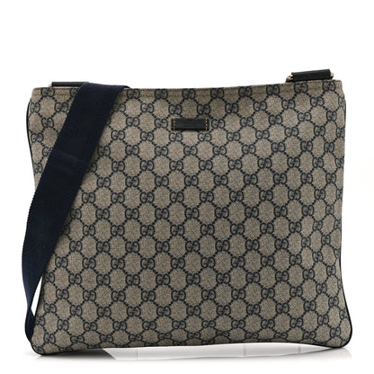 Gucci GG Plus Monogram Large Flat Messenger Bag Beige Blue 1 of 13
