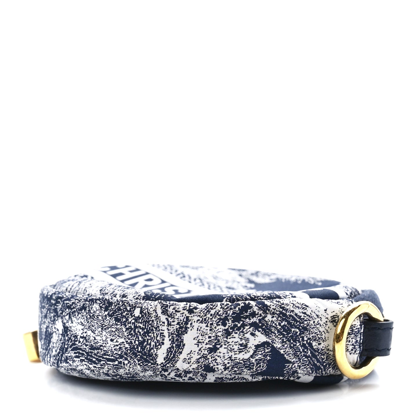 Technical Fabric Embroidered Toile De Jouy DiorTravel Round Coin Purse Blue