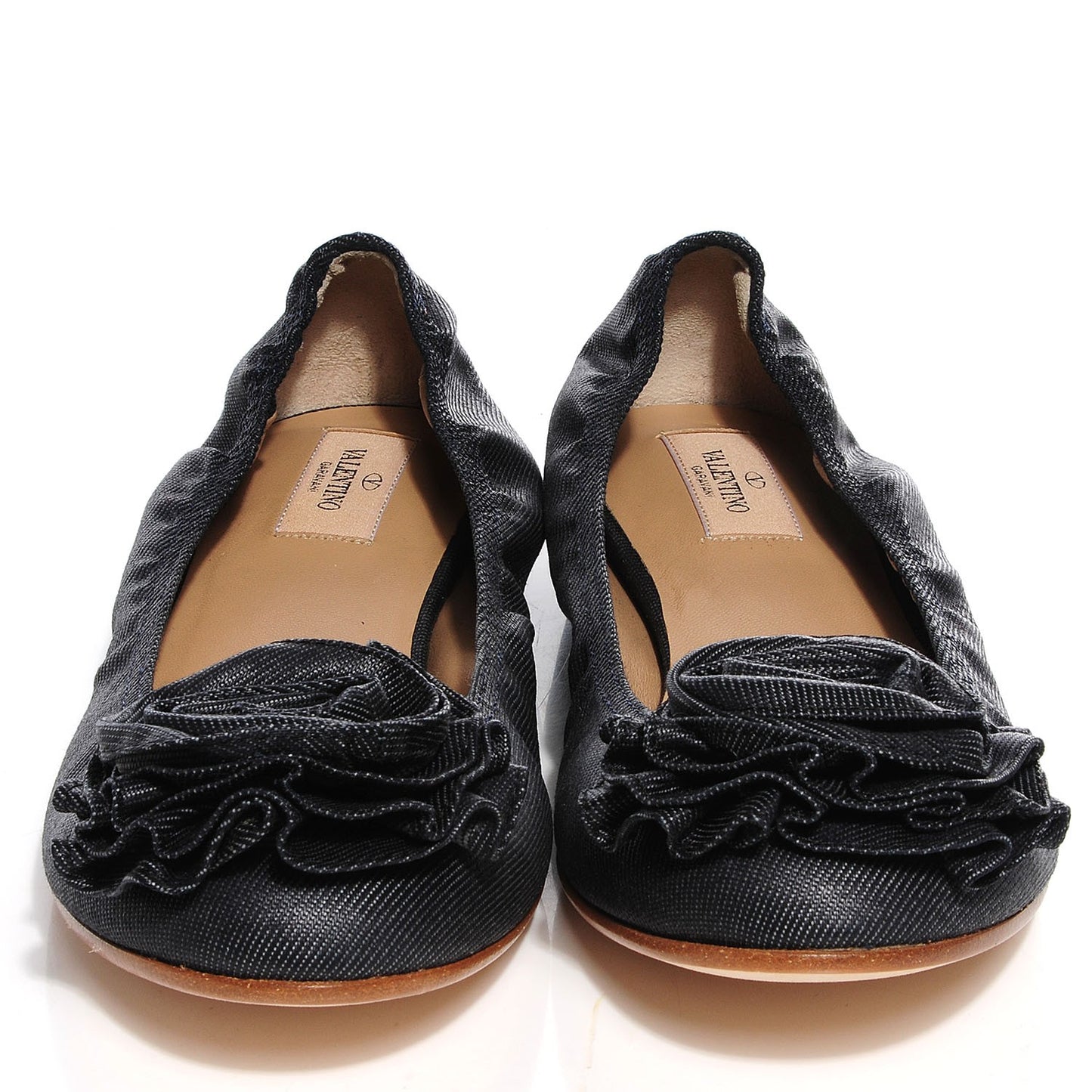 Denim Petale Ballerina Flats 39 Black