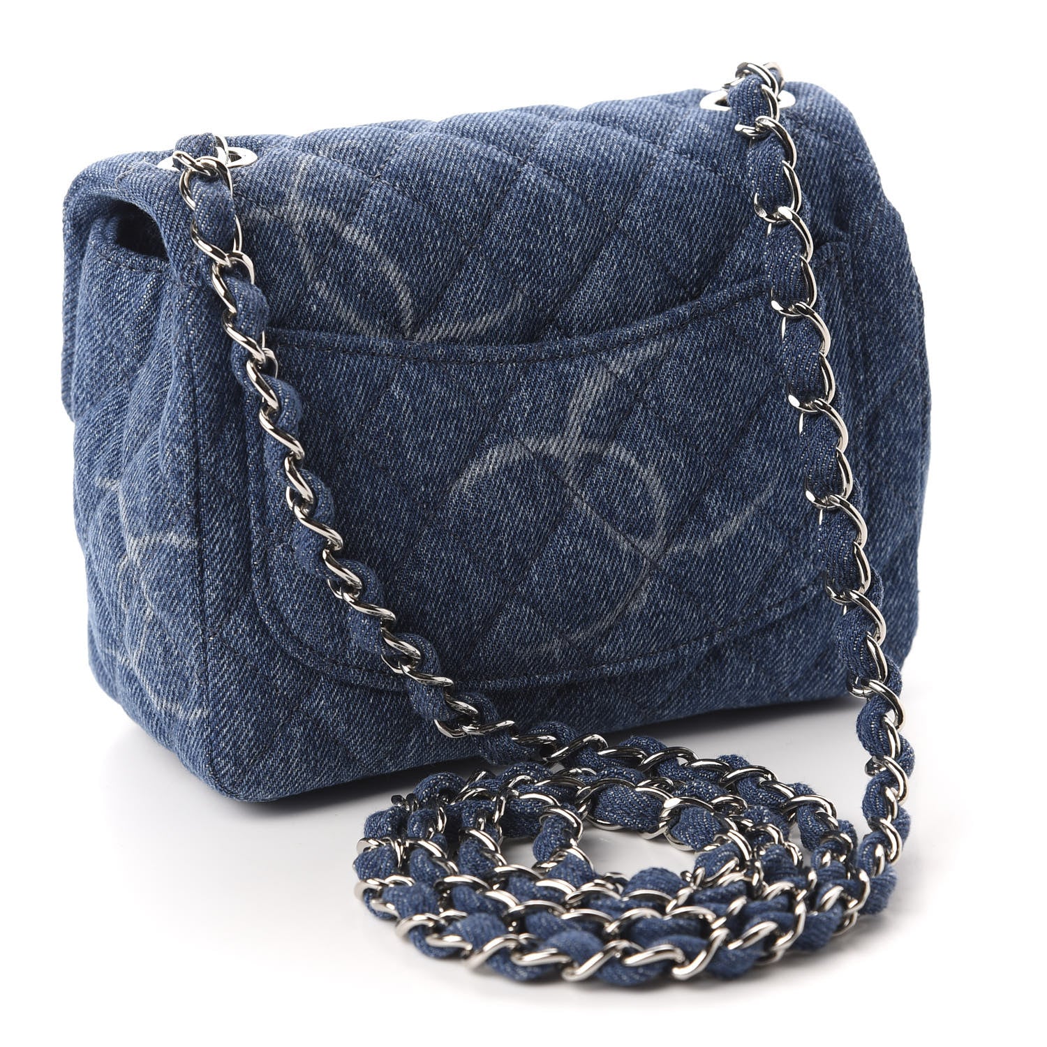 Chanel Denim CC Quilted Mini Square Flap Blue 3 of 11