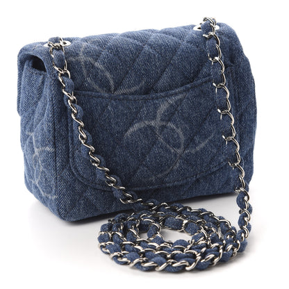 Chanel Denim CC Quilted Mini Square Flap Blue 3 of 11