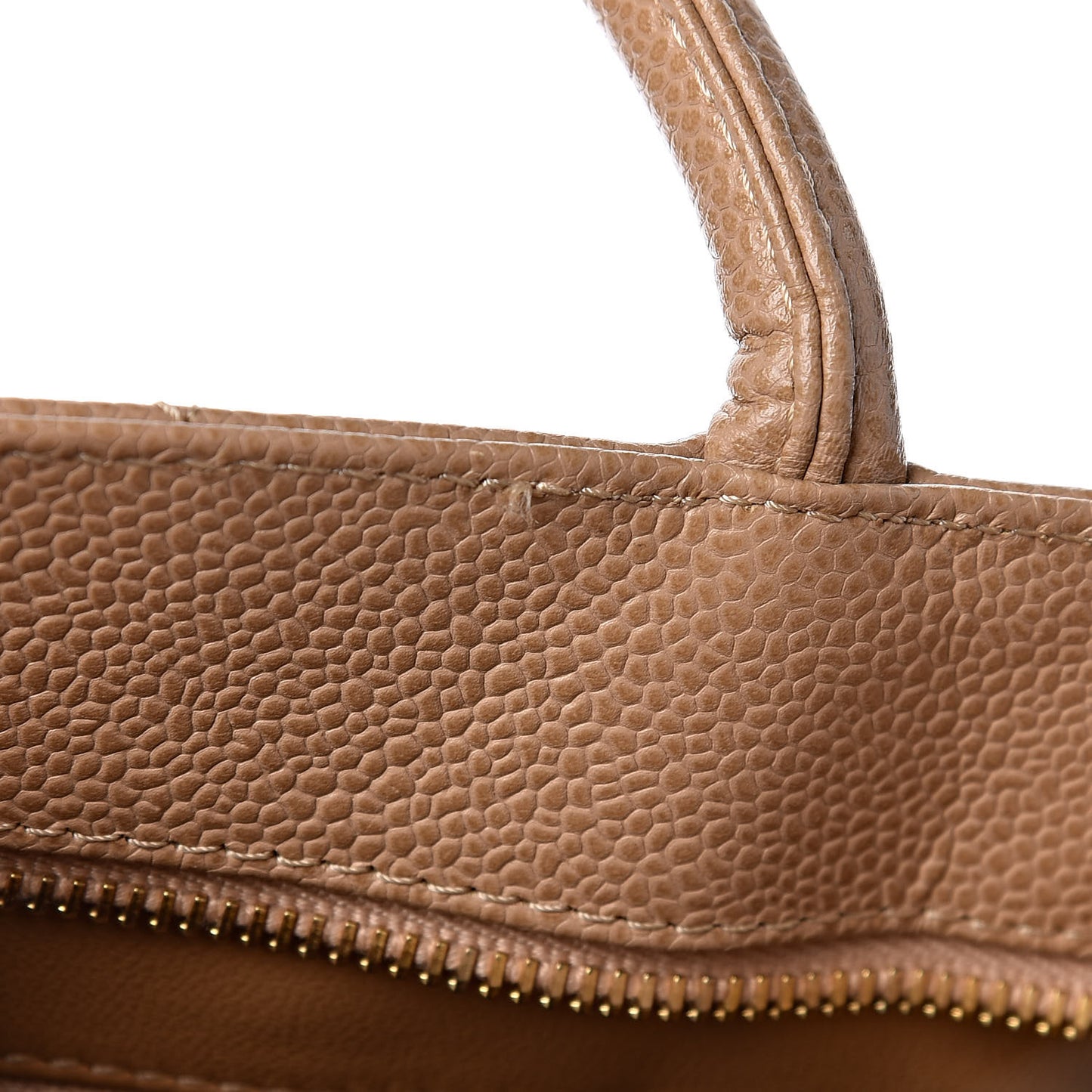 Caviar Quilted Medallion Tote Beige